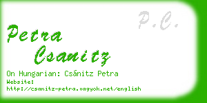 petra csanitz business card